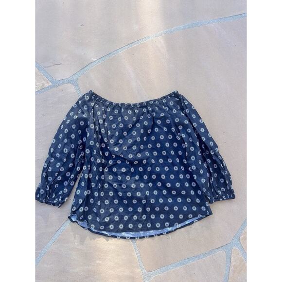 Maeve Anthropologie Women's Top Off Shoulder Boho Floral Peasant Black Sz. Small - Picture 3 of 3